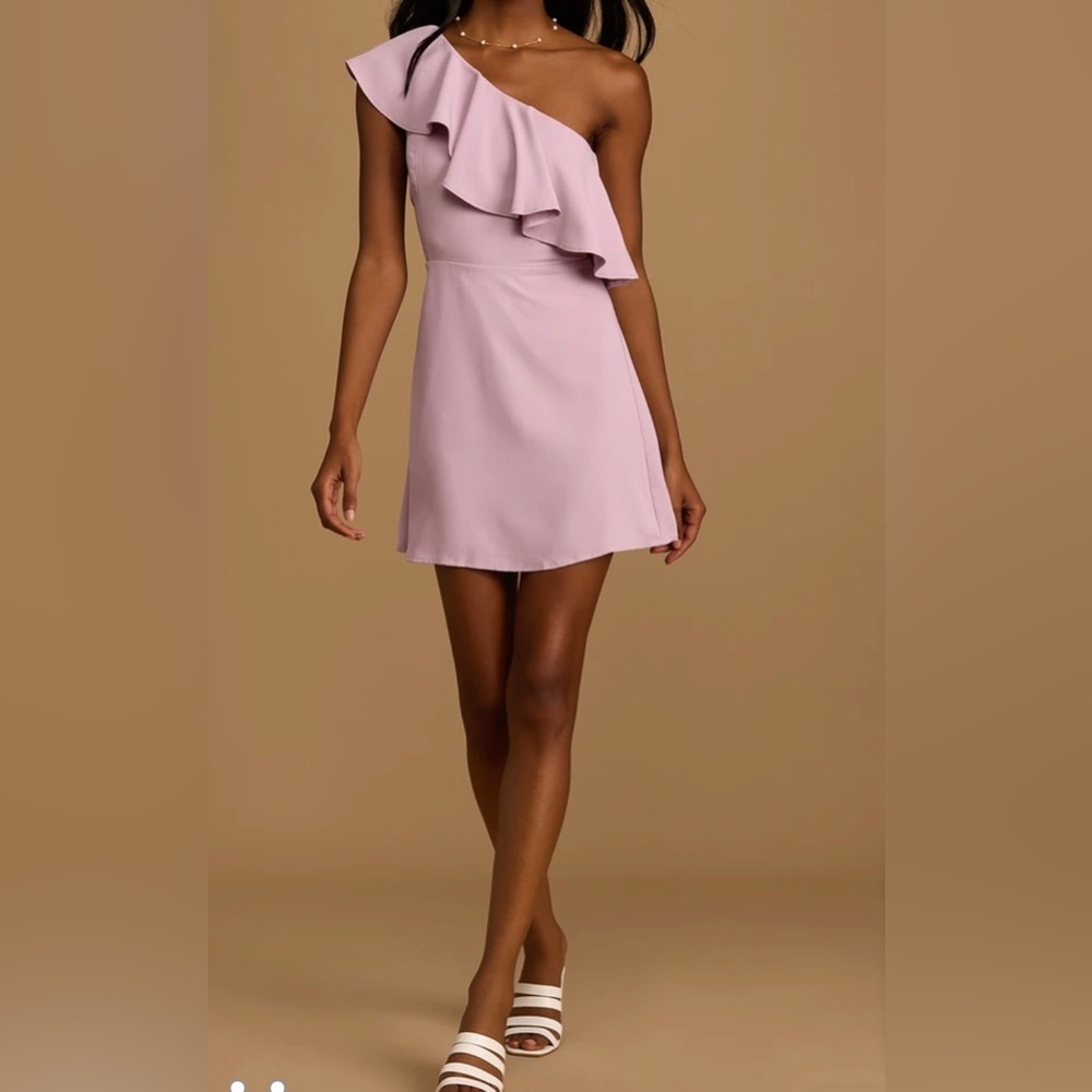 Lulu’s Lilac One Shoulder Mini Dress